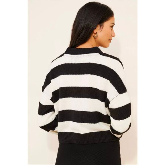 RD Style for Anthropologie Heart Striped Cardigan Sweater. Retails $100 - Picture 3 of 12